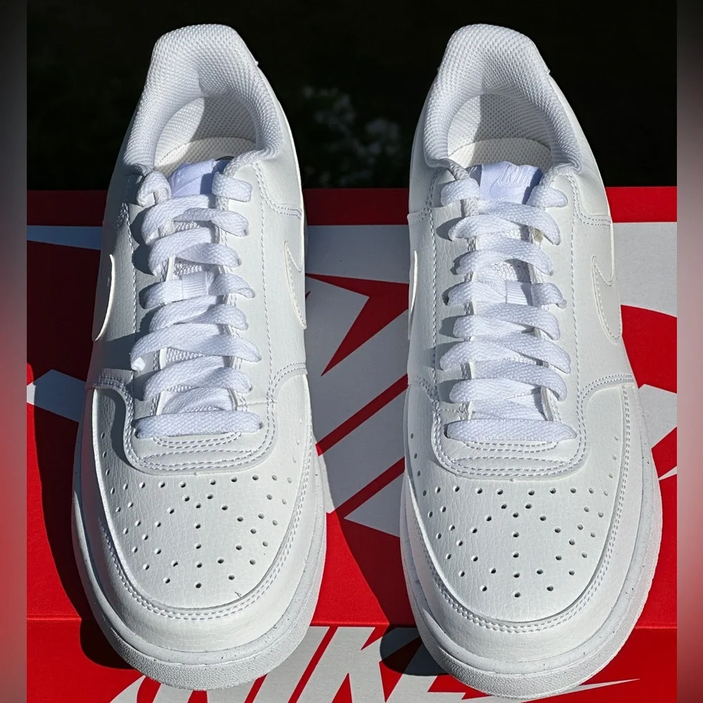 NEW Nike Court Vision Low Next Nature All White - Mens US 8 | Womens US 9.5